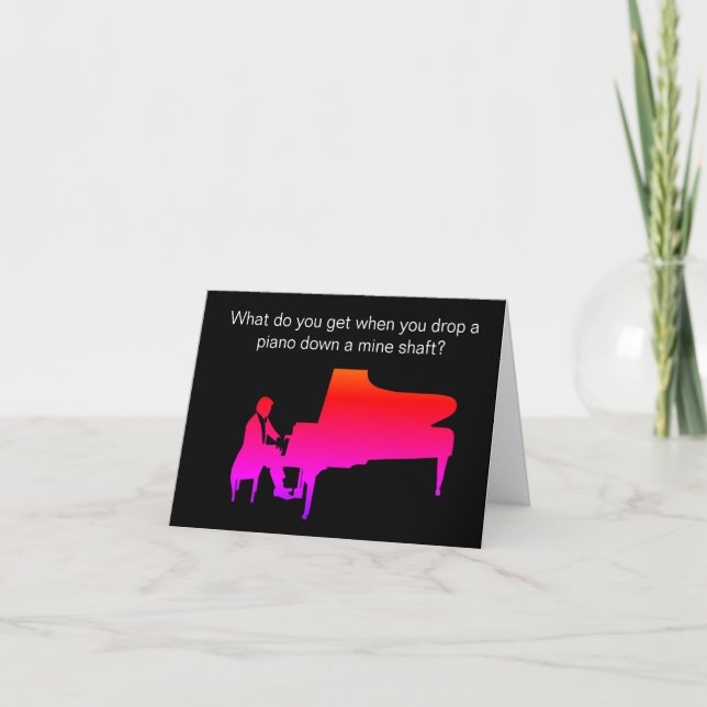 Funny Piano Joke Birthday Card (Front)