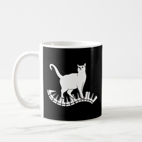 Funny Piano Music Cat Men Women Cat Piano Lovers  Coffee Mug