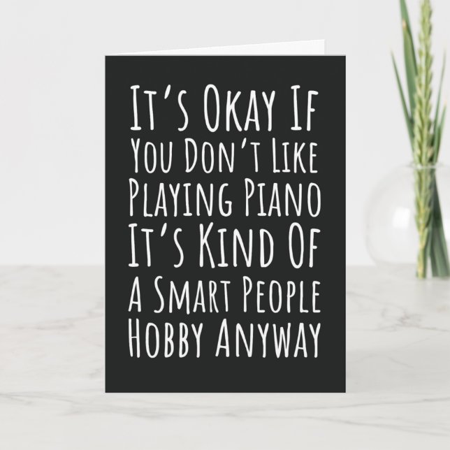 Funny Piano Player Cards Pianist Humor Joke Music (Front)