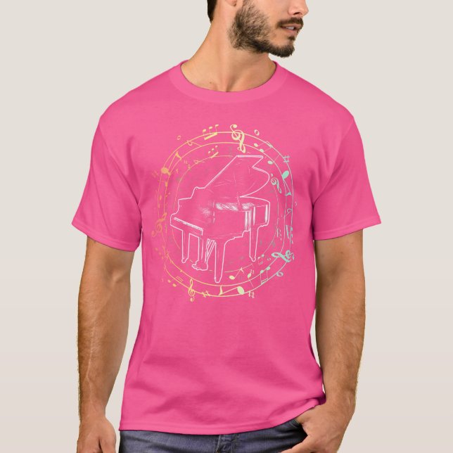 Funny Piano Player Gift Pianist Joke Keyboards Pia T-Shirt (Front)