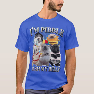 Funny Pibble Dog Meme Brainrot Wash My Belly vinta T-Shirt
