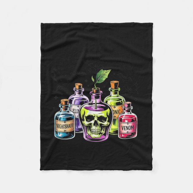 Funny Pick Your Poison Apple Halloween Gothic Prin Fleece Blanket (Front)