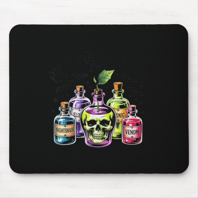 Funny Pick Your Poison Apple Halloween Gothic Prin Mouse Pad (Front)