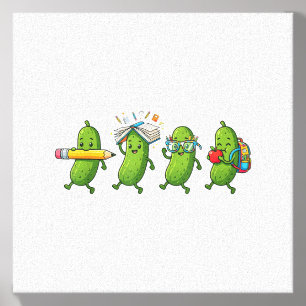 Funny Pickle Back to School Teacher Student Women Canvas Photo Tile