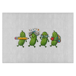 Funny Pickle Back to School Teacher Student Women Cutting Board
