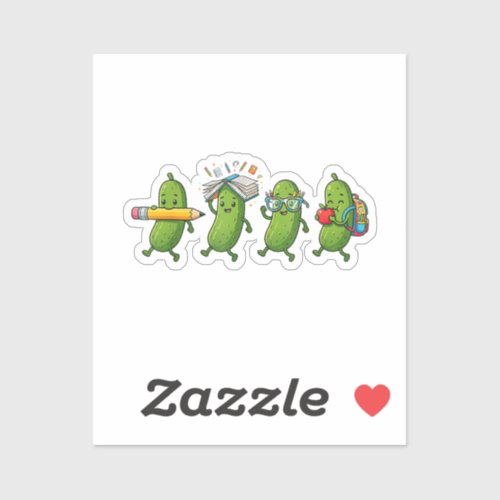 Funny Pickle Back to School Teacher Student Women  Sticker
