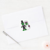 Funny Pickle Bride and Groom Wedding Art Classic Round Sticker (Envelope)