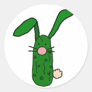 Funny Pickle Bunny Rabbit Art Classic Round Sticker