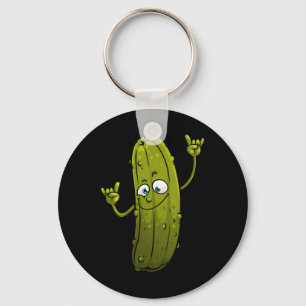 Funny Pickle Designs For Men Women Cucumber Dancin Keychain