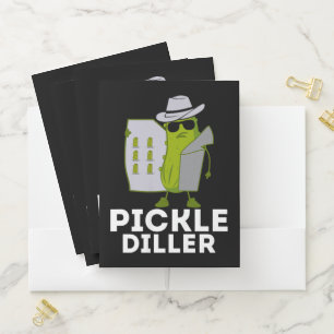 Funny Pickle Diller Secret Agent Pickle Lover Pocket Folder