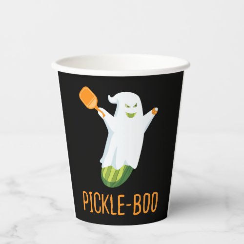 Funny Pickle Ghost Loves To Play Pickleball Paper Cups