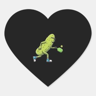 Funny Pickle Lovers Dill Pickleball Player         Heart Sticker