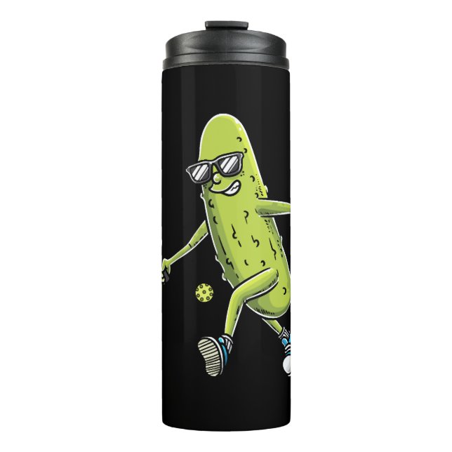 Funny Pickle Lovers Dill Pickleball Player         Thermal Tumbler (Front)