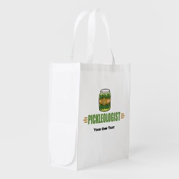 Funny Pickle Lovers Title Pickleologist Grocery Bag by OlogistShop at Zazzle