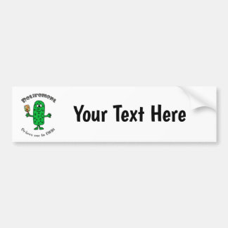 Funny Pickle Pickleball Player Retirement Cartoon Bumper Sticker