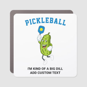 Funny Pickle Playing Pickleball Add Custom Text Car Magnet
