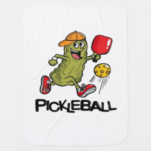 Funny Pickle Playing Pickleball Baby Blanket