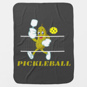 Funny Pickle Playing Pickleball Baby Blanket