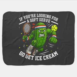 Funny Pickle Playing Pickleball Baby Blanket