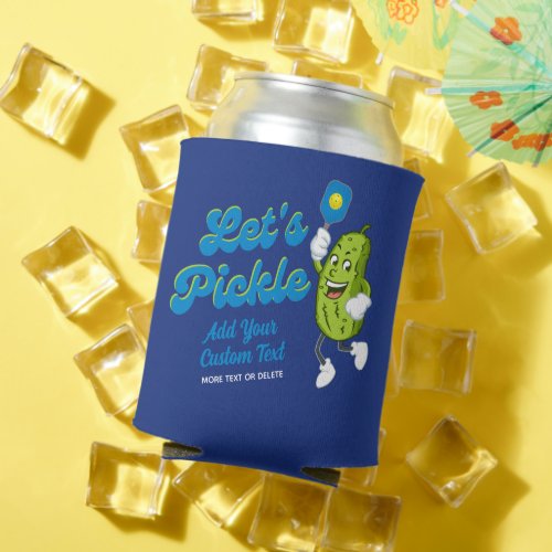 Funny Pickle Playing Pickleball Birthday Party Can Cooler