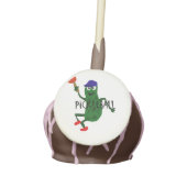 Funny Pickle Playing Pickleball Cake Pops (Front)