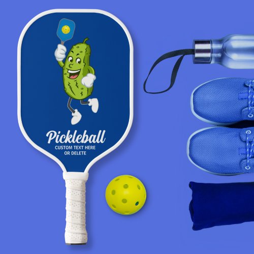 Funny Pickle Playing Pickleball Custom Text Pickle Pickleball Paddle