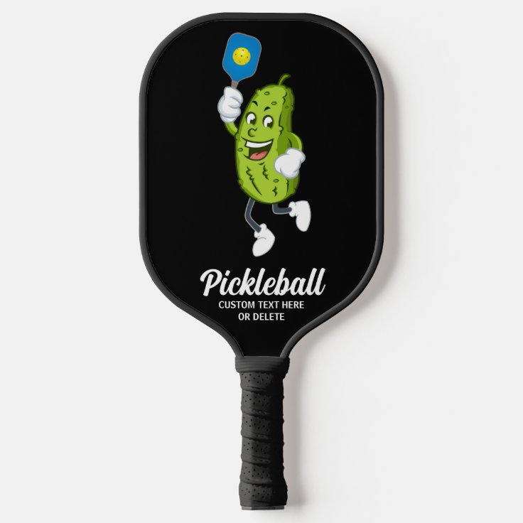 Funny Pickle Playing Pickleball Custom Text Pickleball Paddle | Zazzle