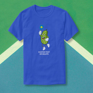 Funny Pickle Playing Pickleball Custom Text T-Shirt