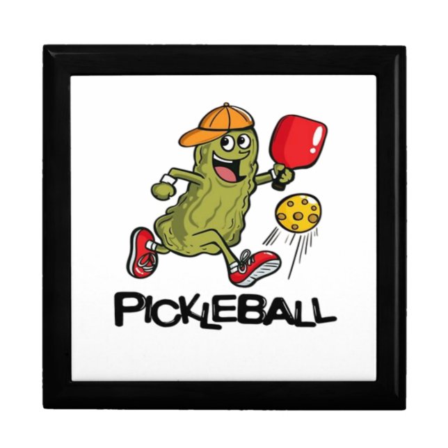 Funny Pickle Playing Pickleball  Gift Box (Front)