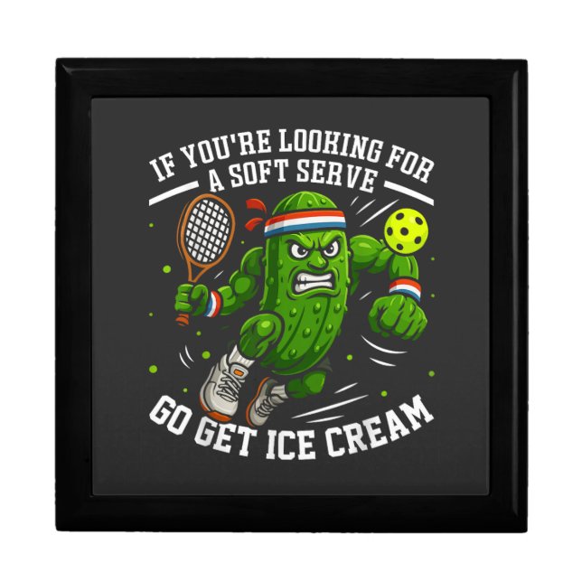 Funny Pickle Playing Pickleball Gift Box (Front)