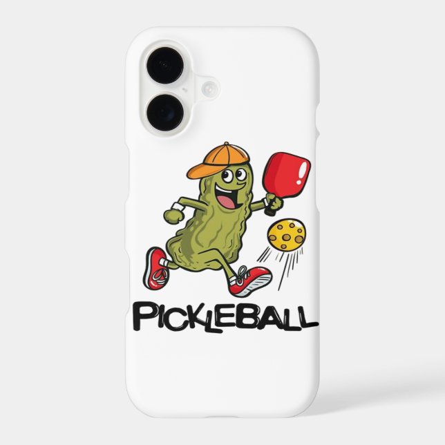 Funny Pickle Playing Pickleball  Iphone Case (Back)