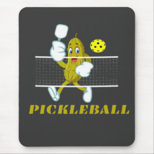 Funny Pickle Playing Pickleball  Mouse Pad