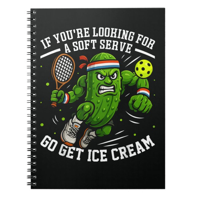 Funny Pickle Playing Pickleball Notebook (Front)