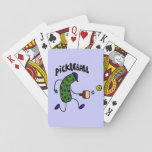 Funny Pickle Playing Pickleball Playing Cards at Zazzle