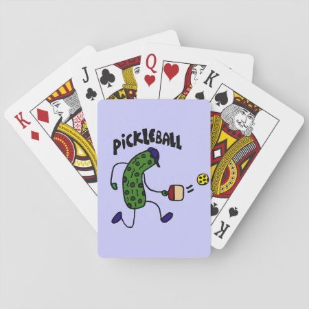 Funny Pickle Playing Pickleball Playing Cards