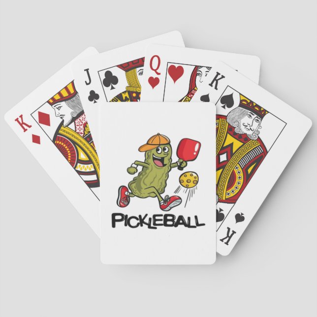Funny Pickle Playing Pickleball  Poker Cards (Back)