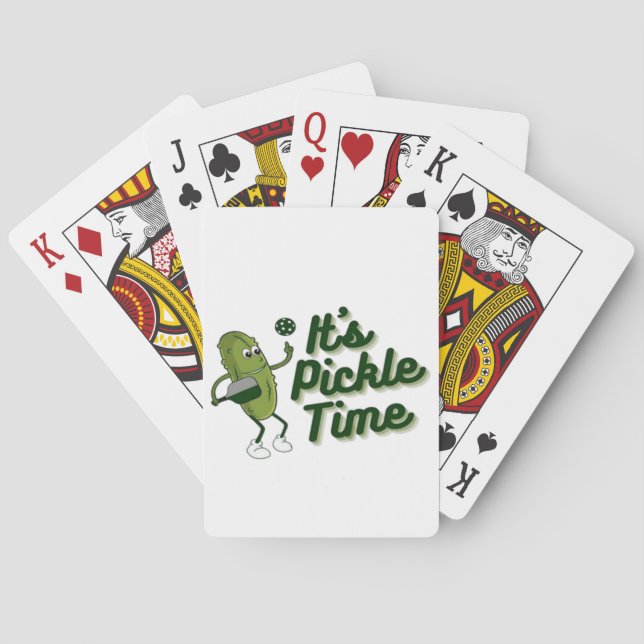 Funny Pickle Playing Pickleball  Poker Cards (Back)