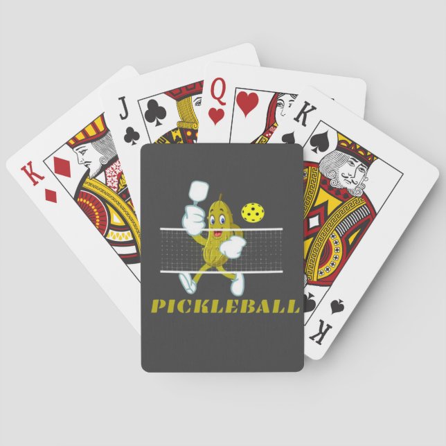 Funny Pickle Playing Pickleball  Poker Cards (Back)