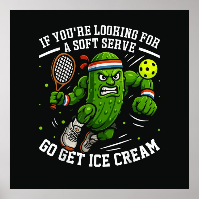Funny Pickle Playing Pickleball Poster (Front)