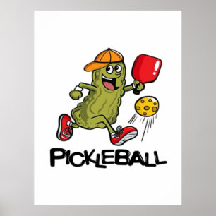 Funny Pickle Playing Pickleball Poster
