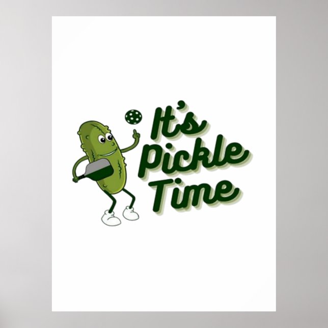 Funny Pickle Playing Pickleball  Poster (Front)