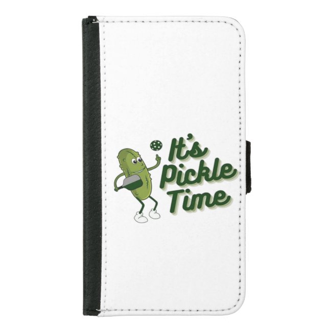 Funny Pickle Playing Pickleball  Samsung Galaxy Wallet Case (Front)