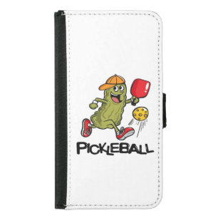 Funny Pickle Playing Pickleball  Samsung Galaxy S5 Wallet Case