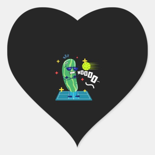 Funny Pickle Playing Pickleball _ Scared The Pickl Heart Sticker