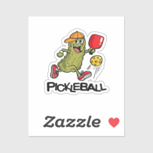 Funny Pickle Playing Pickleball Sticker
