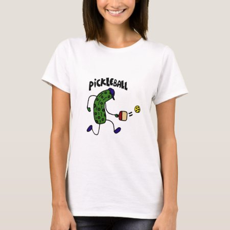 Funny Pickle Playing Pickleball T-shirt