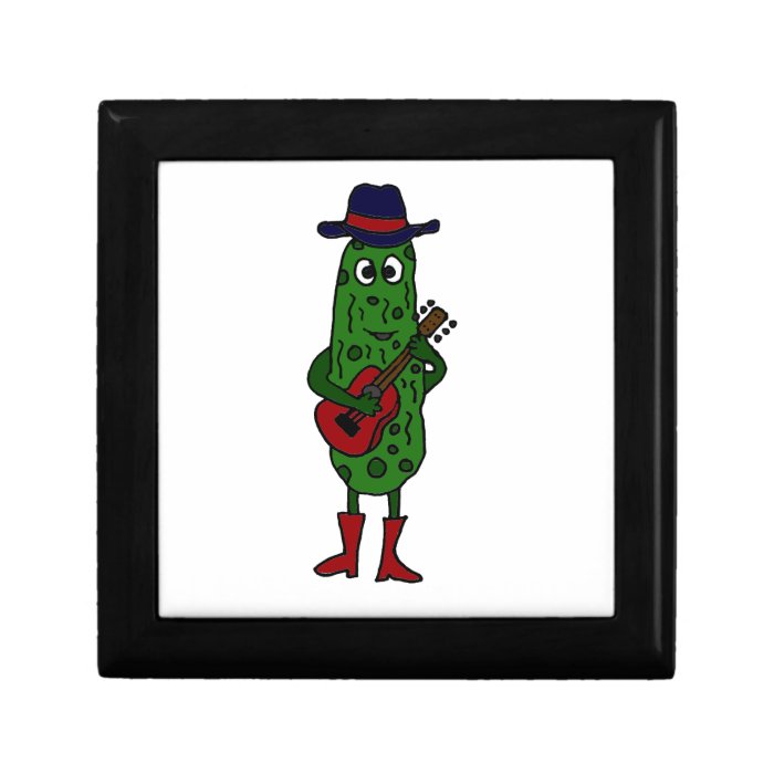 Funny Pickle Playing Red Guitar Gift Boxes