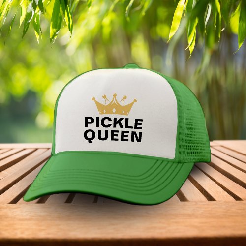 Funny Pickle Queen Crown Womens Pickleball Trucker Hat