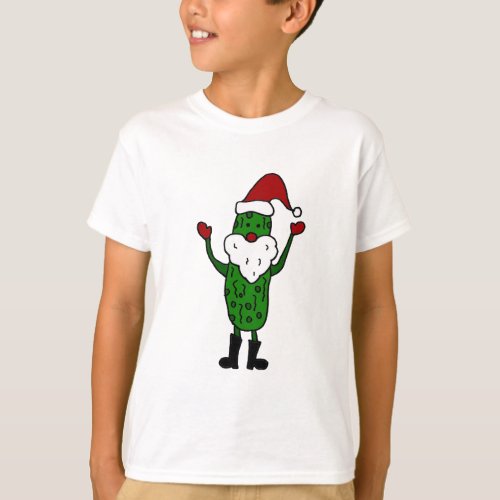Funny Pickle Santa Claus Christmas Design T_Shirt