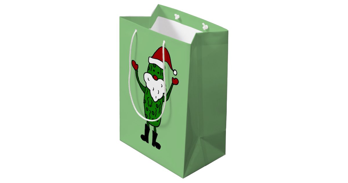 Funny Pickle Santa Claus Gift Bag | Zazzle.com